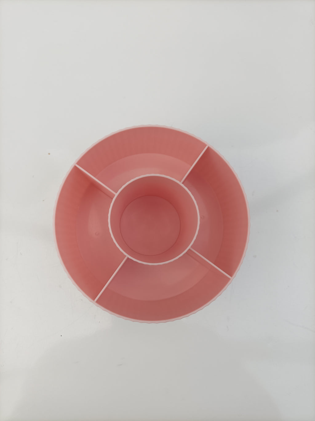 Round Makeup Jewellery Desk Organiser Storage Tray – Pink/White