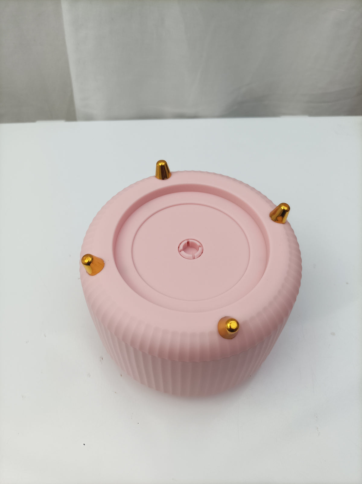 Round Makeup Jewellery Desk Organiser Storage Tray – Pink/White